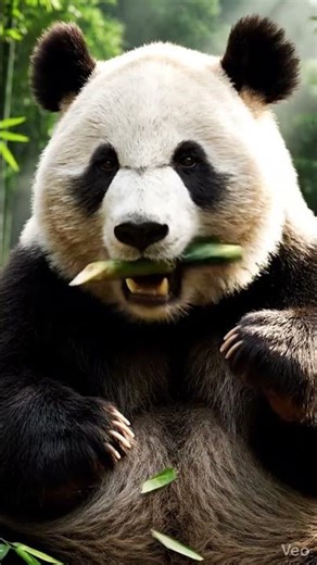 Cute Panda Eating Bamboo 🐼 | Peaceful Forest Moment