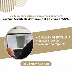 1.9K views | Découvrez comment devenir Architecte d’Intérieur en reconversion et en vivre à 100%. Durant 3 jours de LIVE inédit, des experts vous dévoilent les méthodes infaillibles pour devenir architecte d’intérieur et enfin vivre de votre passion. ➡️ 3 jours de live inédits ➡️ Du 13 au 15 octobre ➡️ Inscription gratuite Inscrivez-vous dès maintenant pour ne pas manquer cette occasion unique ! | L'Ecole Moderne | Facebook