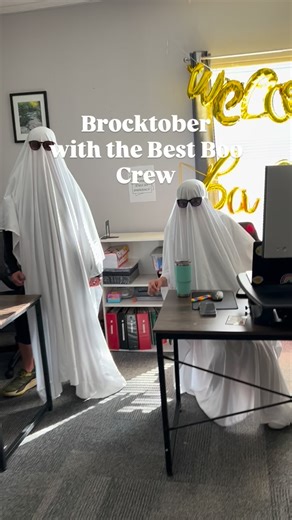 I love this team that goes along with my crazy ideas 👻 Even with so much to do, we make time for fun and connection. Happy Halloween — remember, inclusion isn’t scary! 💛 #Brocktober #BestTeam #SpecialEducation #Inclusion | Stephanie Allaire Flores