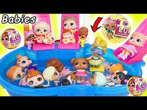LOL Surprise! Dolls Visit Barbie Pool for Toys
