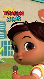 Roving reporter Nina is live on the scene with details 🦖😄 #breakingnews #cocomelon #playground #dinosaur #recess #newsreporter | CoComelon