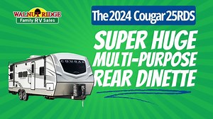6.5K views · 52 reactions | We're walking through this awesome 2024 Cougar 25RDS! This travel trailer has a huge rear dinette that can be used for dinners, card games, or additional sleeping space! #relax #rvlife #outdoors | Walnut Ridge RV | Facebook