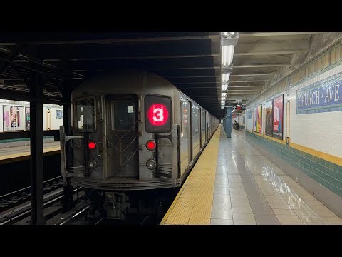 IRT Nostrand Ave Line: Manhattan and Flatbush Ave bound (2) and (3) Trains @ Church Ave (R62, R142)