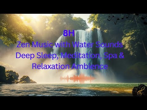 8H Zen Music with Water Sounds | Deep Sleep, Meditation, Spa & Relaxation Ambience