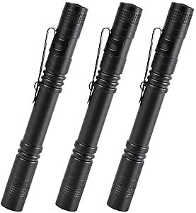 3 Pack LED Pen Light Flashlight, Mini Pen Flashlight, Medical Penlight with Clip, Pocket Flashlight for Nurses, Inspection, Emergency