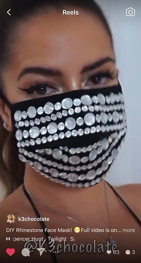 #DIY #Rhinestone #Facemask 😷✨ #foryourpage #fypシ #fyp #foryou #doityourself #mask #sparkly #facecover #fashion #fashun #diamonds #glam #tutorial