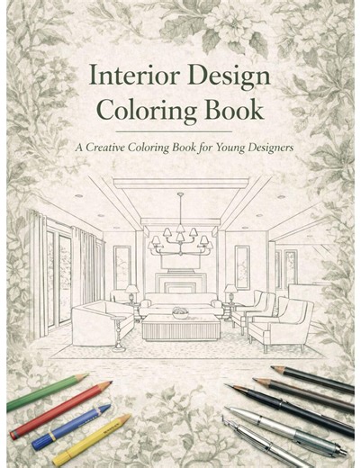 Interior Design Coloring Book Printable for Young Designers - Ages 8-12 - Etsy