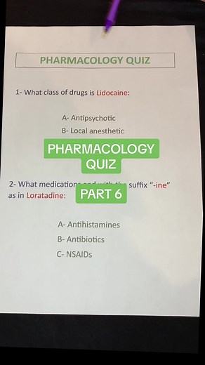 Pharamacology QUIZ! #medicalstudent #nurse #paramedic #studentnurse #nursesoftiktok