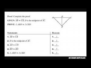 Complete Two Column Proof to Prove triangle congruency. SAS Congruence Postulate