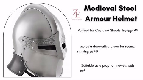 Casque bascinet de chevalier médiéval haut de gamme avec écusson de lion gravé, couvre-chef de guerrier en acier fabriqué à la main pour GN, reconstitution - Etsy France