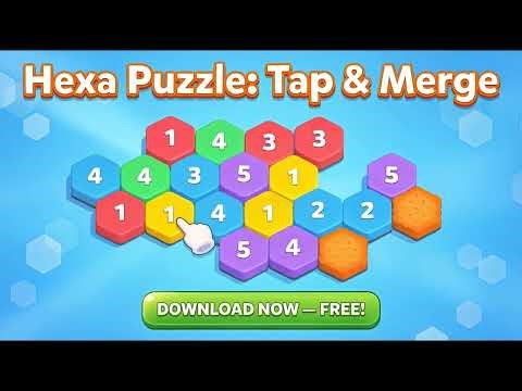 Hexa Puzzle: Tap & Merge — Official Gameplay Trailer | Free Mobile Puzzle Game