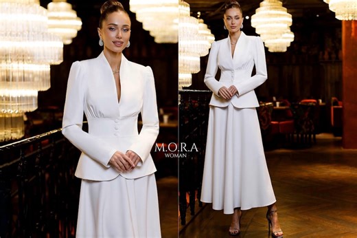 Wedding Skirt Suit for Women | Bridal Skirt and Jacket Outfit | Elegant Formal Skirt Suit | Minimalist Midi Wedding Skirt Set for Brides - Etsy UK