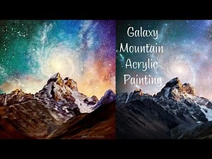 Galaxy Mountain Acrylic Painting LIVE Tutorial