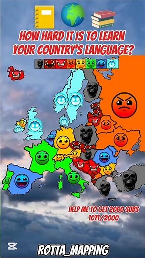 How hard it is to learn your country's language? #Map#mapping#europe#geography#mapper#shorts