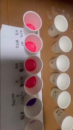 酸やアルカリによるアントシアニンの色の変化！ #化学 #酸塩基 #紫キャベツ #自由研究