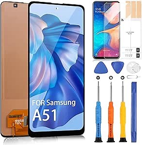 Screen Replacement for Samsung Galaxy A51 LCD Display for Samsung A51 2019 SM-A515 A515F A515U 6.5" Touch Screen Digitizer Glass Sensor Assembly Parts with Kits