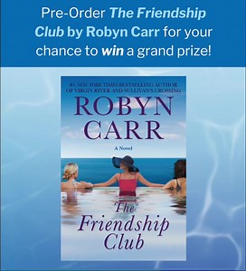 ✨✨✨Enter for a Chance to Win a Grand Prize consisting of $100 USD gift card to William Sonoma and a Cheese knife set! Preorder The Friendship Club by Robyn Carr and upload your proof of purchase to receive a link to choose one free ebook by Robyn Carr and your grand prize entry. Follow the link for details. https://www.bookclubbish.com/the-friendship-club-pre-order-giveaway/ This giveaway ends January 21, 2024 11:59PM EST. | Robyn Carr