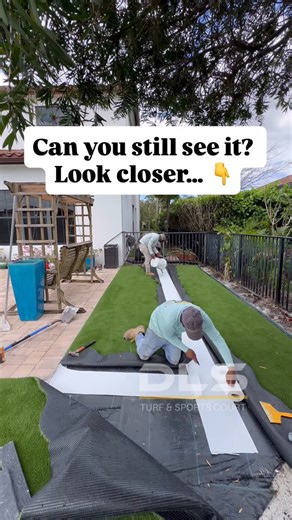 DLS Turf & Sports Court on Instagram: "Before 👉 a visible cut. After 👉 you can’t even find it. That’s the power of the DLS S-Seam — perfectly pre-cut, no stretching, no patchwork, no visible line. We let the fibers blend naturally with precision cuts and alignment. Not magic… just DLS craftsmanship 🔥 ⸻ 🧠 Pro Tip Always pre-cut your turf before joining. Forcing seams after laying creates tension, mismatched grain, and visible lines. Our S-Seam method blends fibers so naturally, it looks facto