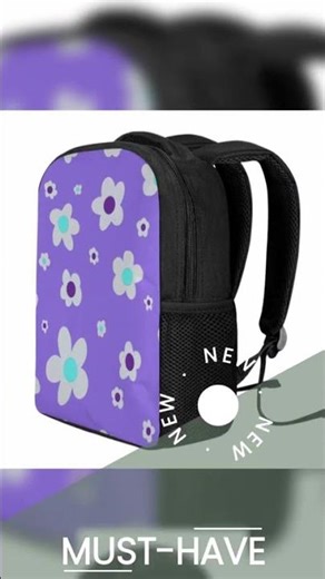 Purple Daisy Backpack: Student School Bag, Girls Backpack