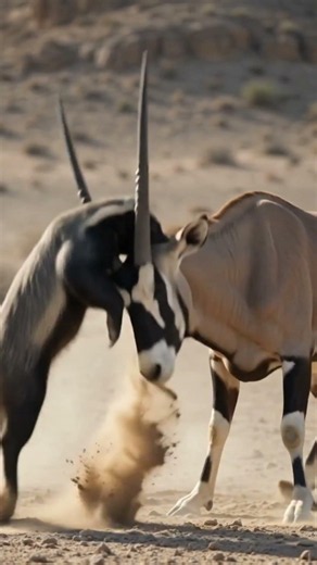 Will the Honey Badger Survive This? #honeybadger #oryx #wildlife #animalfight #natureismetal