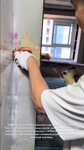 🛠️⚡ Flush Junction Box Plastering: Clean Electrical Patching Hacks #shorts