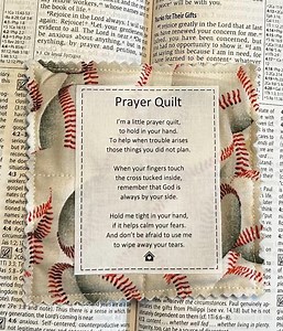 Mini Prayer Quilt | Baseball | Pocket Prayer Quilt W/wooden or Plastic Cross | Printed Prayer Poem | Prayer Card | Gift |prayer | Handmade - Etsy