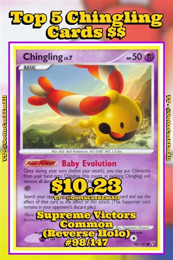 Top 5 Rarest Chingling Pokémon Cards EVER! #pokemon #pokemontcg #pokemoncards #pokémon #top5 #tcg