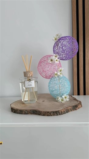 Wait for the pop... 🎈| DIY Floating String Orbs 🌸 | #shorts #diy