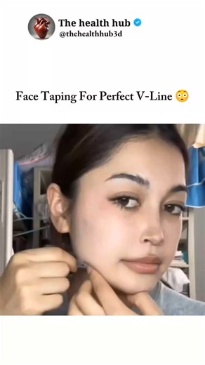 The Health Hub | Face taping can temporarily create the illusion of a more defined V-line by lifting and shaping the lower face. Specialized tapes are... | Instagram
