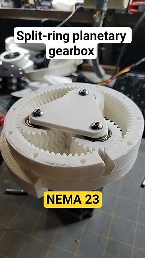 Split-ring 3D printed compound planetary gears (NEMA 23) #3dprinting #diy #ender3pro