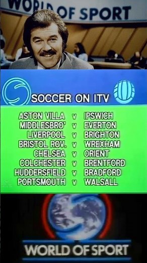 Football results on World of Sport with Dickie Davies in 1980 – only 3 channels, but all the drama!