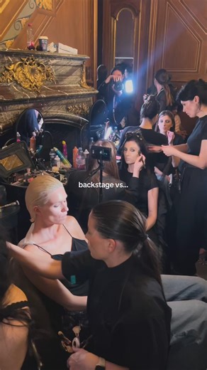 BACKSTAGE VS FASHION SHOW 😍💔PARIS FASHION WEEK #fashionweek #modeling #model #modelwalk #catwalk