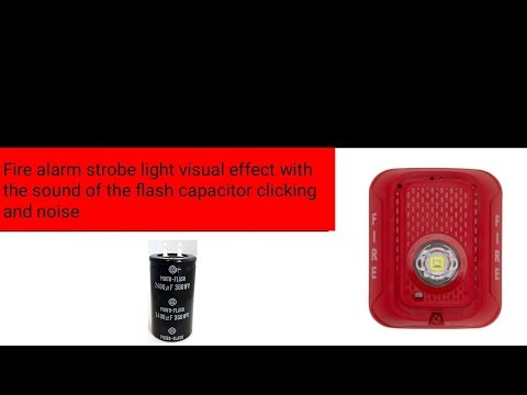 Fire alarm strobe light visual effect with the sound of the flash capacitor clicking and noise