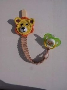 Pacifier Clip, Baby, Lion, Crochet, Cotton - Etsy