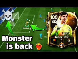 104 rated courtois review with full stats 🤦 in fc mobile || FC MOBILE GAMEPLAY ⚽