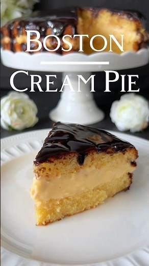 Boston Cream Pie Recipe 🤍
