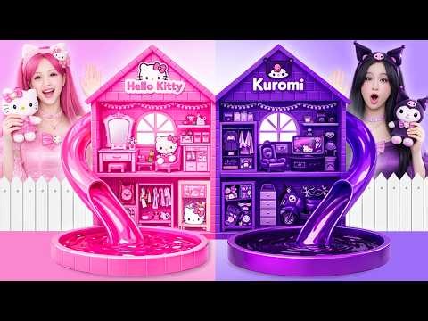 We Build a Secret Room: Hello Kitty Vs Kuromi | Black vs Gold by BOBAPIC