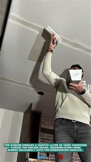 Applying Joint Compound on Ceiling Drywall – Satisfying Jobs and Machinery in the World