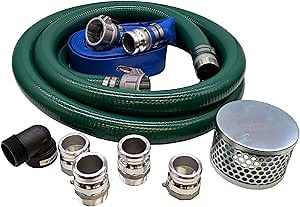 Pacer Pumps 58-0206 2 inch Water Pump Hose Kit with Fittings, Hoses, Couplers, Strainers, Discharge Elbow and Connectors