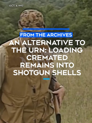 This report originally aired on Oct. 4, 1992 “I can’t think of a better way to go.” Looking for unconventional funeral ideas? This hunter from Iowa has made a business of dispatching the ashes of the dearly departed in shotgun shells, duck decoys, bearskins and other hunting paraphernalia. W5’s Elliott Shiff takes a look at the alternatives to the traditional funeral urn or coffin. This content is presented for historical and archival purposes. Language, standards, and perspectives reflect the t
