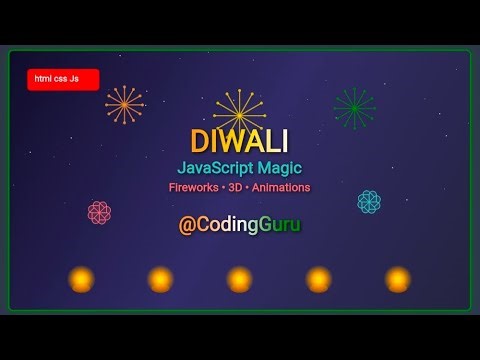 Diwali Celebration Animation in JavaScript | Fireworks, Diyas