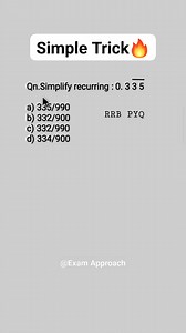 Recurring to Fraction 🔥✅ . . #math #tricks #viralreels | Exam Approach