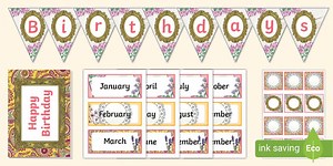 High Tea Birthday Chart