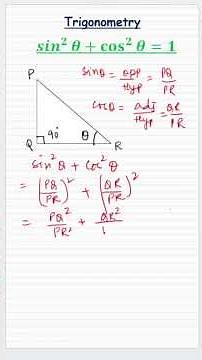 Sin^2theta + Cos^2theta = 1 #sinecosine #trigonometricalidentities #trigonometryclass10 #class10