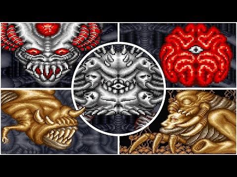 Contra III: The Alien Wars - All Bosses (SNES)