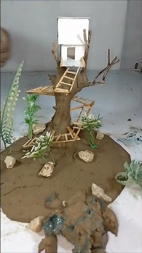 Miniature Tree House Built with Clay 🌳 | Amazing DIY Mini House