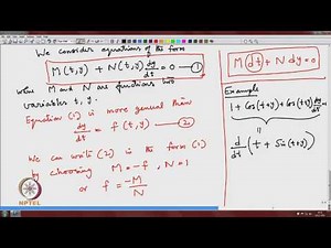 Mod-03 Lec-11 Exact Equations