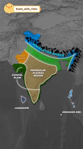 Exam_with_rishu on Instagram: "India = 6 Physical Parts 🤯 | Geography Shorts #india #geography #himalaya #fact #aboutindia"