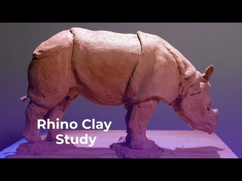 Rhino Clay Sculpture | 360 Turnaround