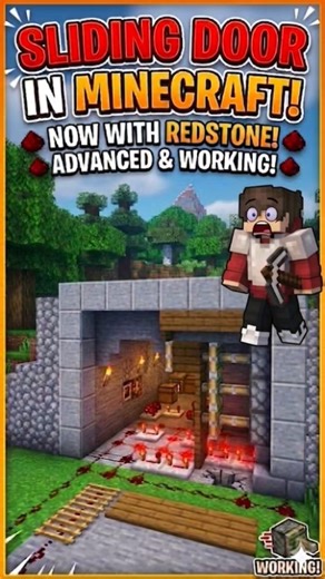 how to make a working sliding door in Minecraft !! #minecraft #shorts #minecraftshorts